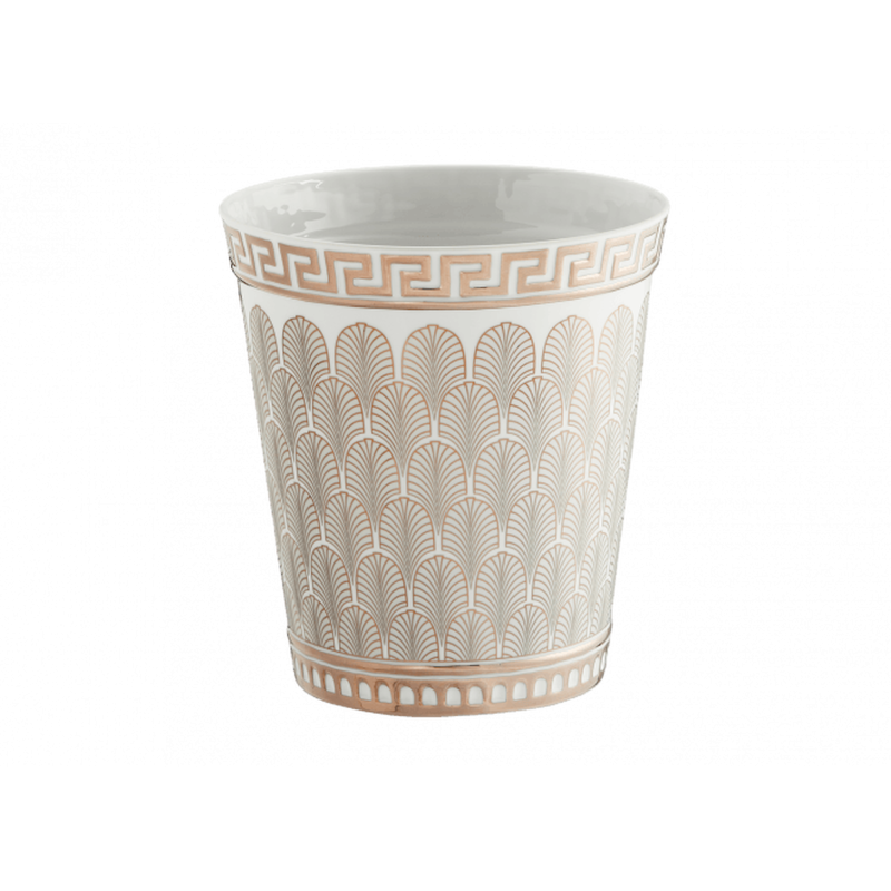 Richard Ginori Vaso Medio Con Greche In Rilievo Collezione Magnifico Platino