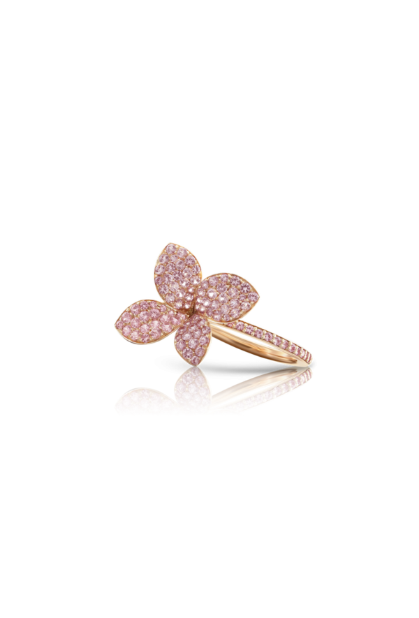 Anello Petit Garden In Oro Rosa 18 Carati Con Zaffiri Rosa Ref. 16115R - Tomasini Francia