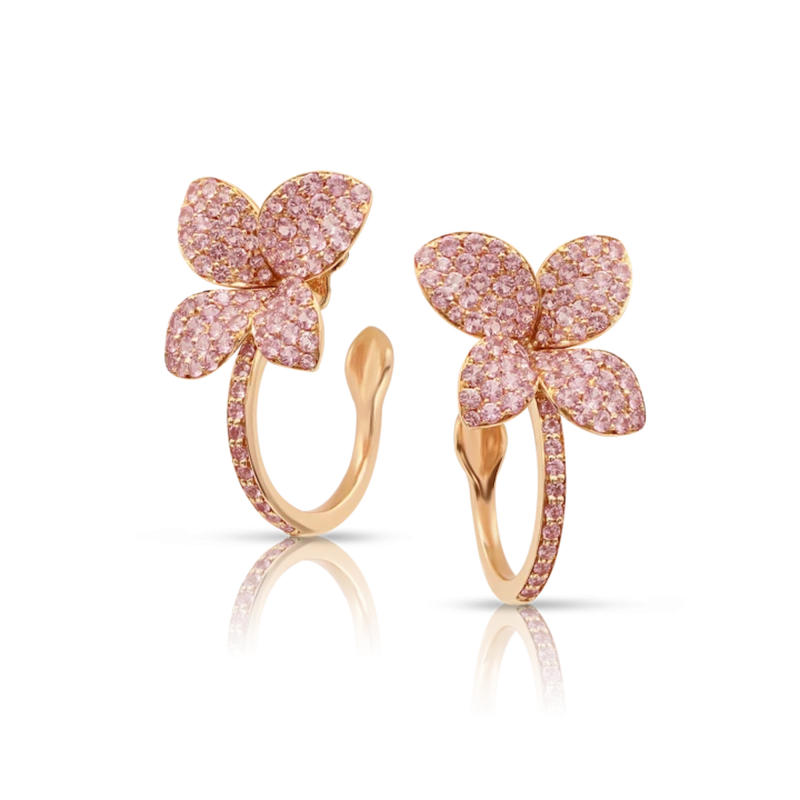 Orecchini Petit Garden In Oro Rosa 18 Carati Con Zaffiri Rosa Ref. 16148R - Tomasini Francia