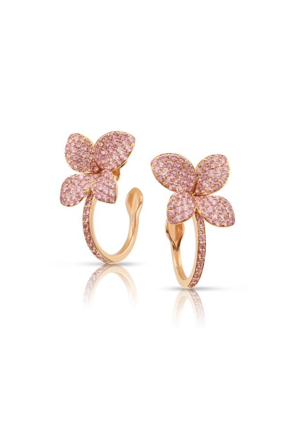 Orecchini Petit Garden In Oro Rosa 18 Carati Con Zaffiri Rosa Ref. 16148R - Tomasini Francia