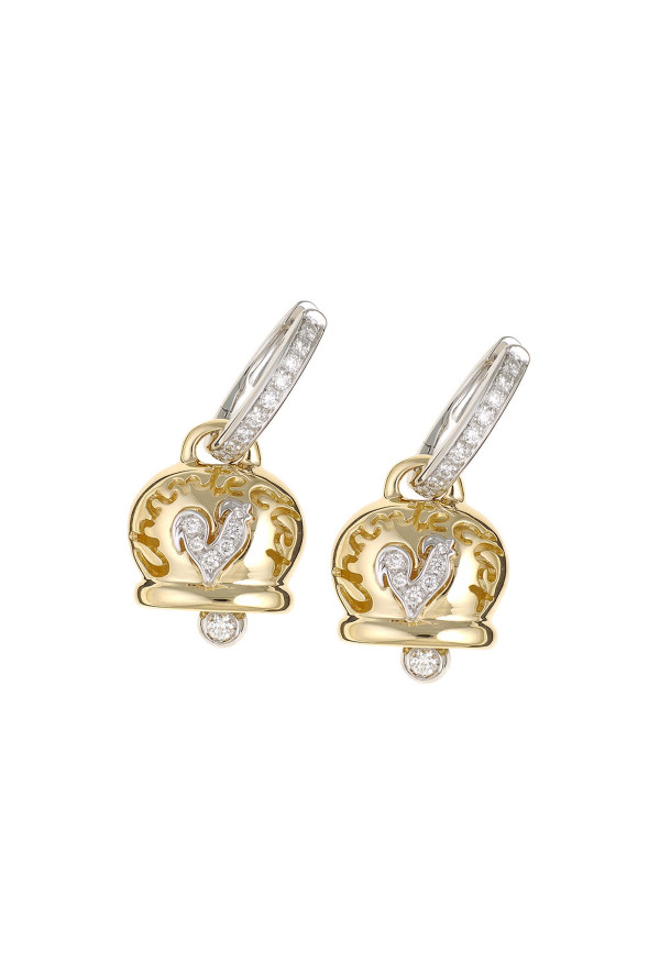 Chantecler Orecchini Medi In Oro Giallo, Diamanti E Gallo In Pavé Di Diamanti Ref. 16864 - Tomasini Francia