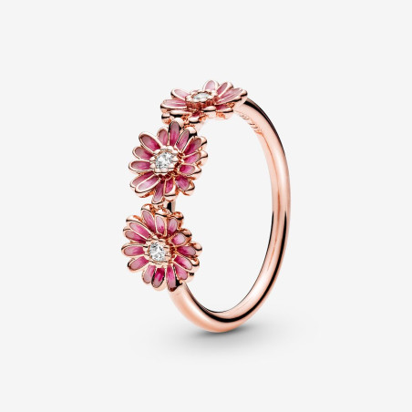 Anello Con Tre Margherite Rosa Ref. 188792C01 - Tomasini Francia