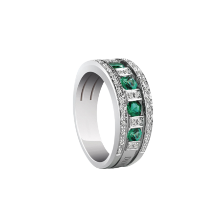 Damiani Belle Époque Ring with Diamonds and Emeralds Ref. 20039701 - Tomasini Francia