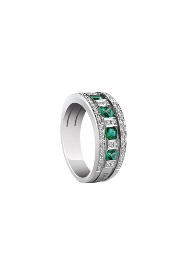 Damiani Belle Époque Ring with Diamonds and Emeralds Ref. 20039701 - Tomasini Francia