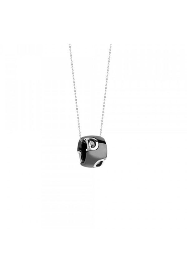 Damiani Collana D-icon In Ceramica Nera Ed Oro Bianco Ref. 20045906 - Tomasini Francia