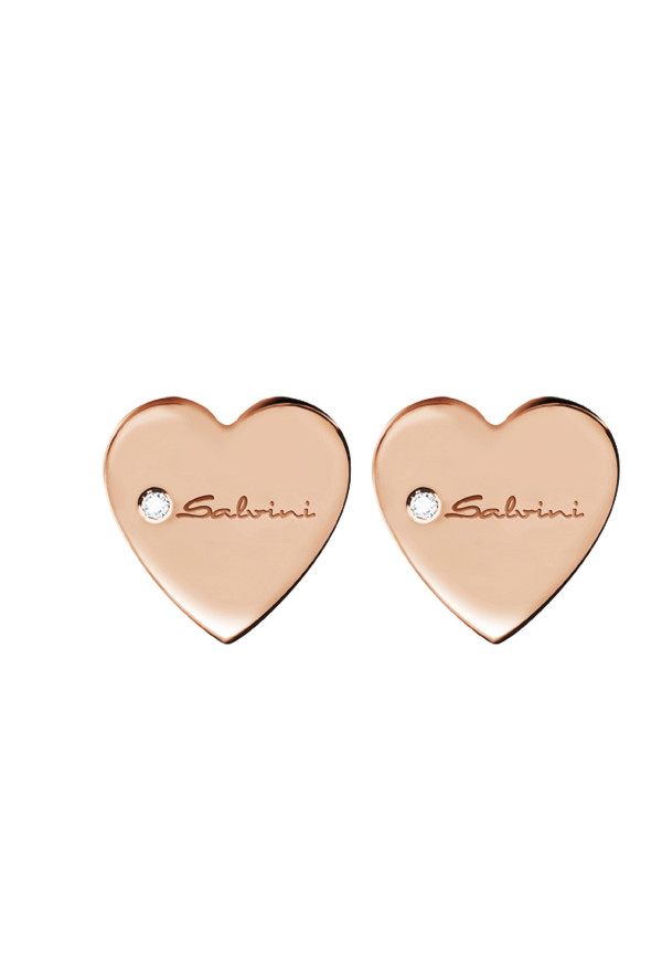 Salvini Orecchini A Lobo In Oro Rosa Con Cuori Ref. 20049580 - Tomasini Francia