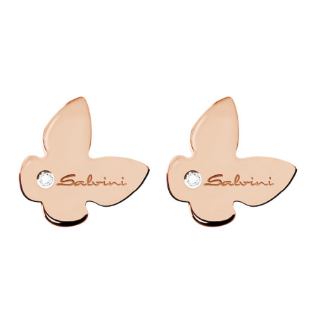 Salvini Orecchini A Lobo Oro Rosa Con Farfalle Ref. 20049581 - Tomasini Francia