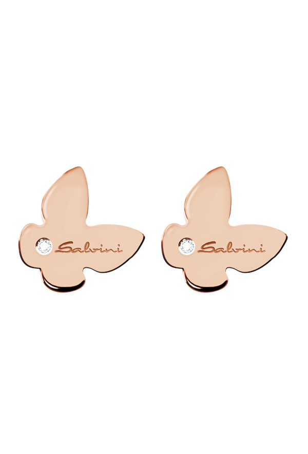 Salvini Orecchini A Lobo Oro Rosa Con Farfalle Ref. 20049581 - Tomasini Francia