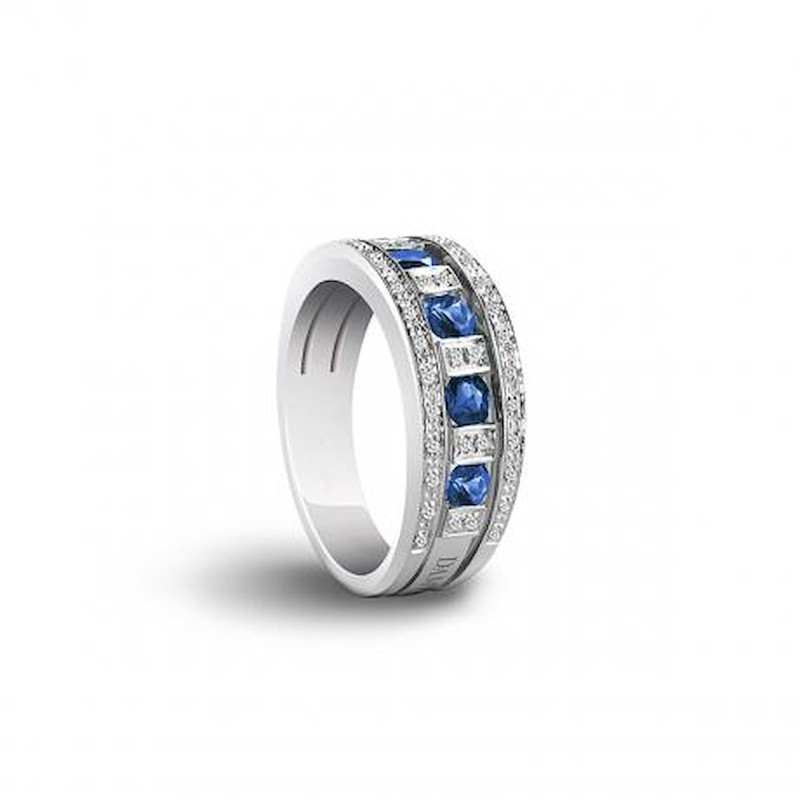 Damiani Anelle Belle Epoque Diamanti E Zaffiri Ref. 20049790 - Tomasini Francia