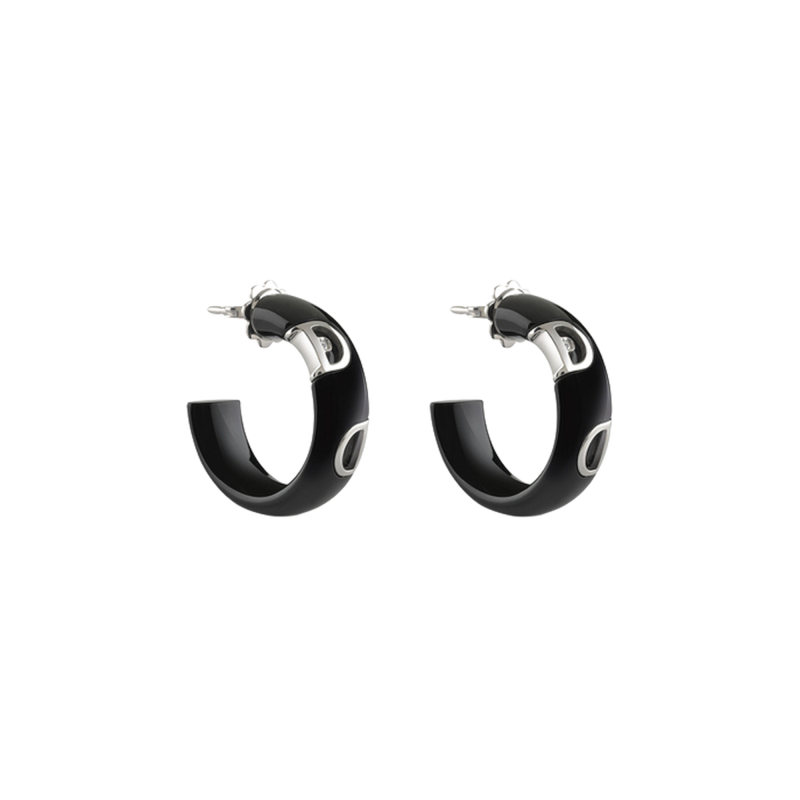 Damiani D-Icon Earrings in Black Ceramic and White Gold Ref. 20059340 - Tomasini Francia