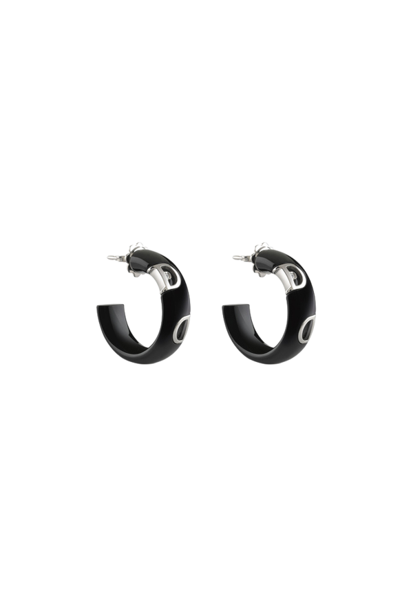 Damiani D-Icon Earrings in Black Ceramic and White Gold Ref. 20059340 - Tomasini Francia