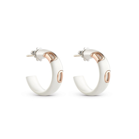 Damiani Orecchini D-icon Ceramica Bianca Ed Oro Rosa Ref. 20059341 - Tomasini Francia