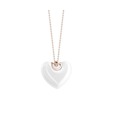 Damiani Collana D-icon Cuore In Ceramica Bianca Ref. 20062855 - Tomasini Francia