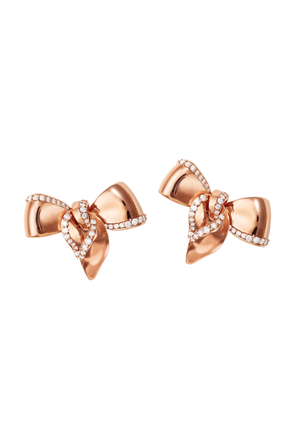 Damiani Orecchini Fiocco In Oro Rosa E Diamanti Ref. 20068546 - Tomasini Francia