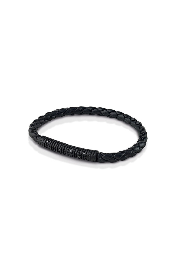 Bracciale Metropolitan Pelle Intreciata Ed Argento Ref. 20072551 - Tomasini Francia