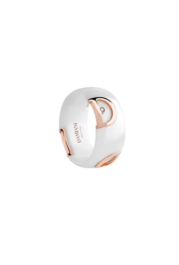 Damiani D-icon Anello Ceramica Bianca Misura 15 Ref. 20082185 - Tomasini Francia