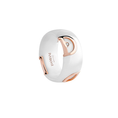Anello Damiani D-icon Ceramica Bianca Misura 19 Ref. 20082187 - Tomasini Francia