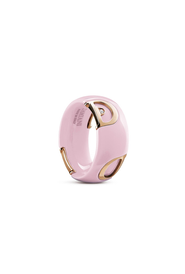 Anello Damiani D-icon Ceramica Rosa Misura 17 Ref. 20082270 - Tomasini Francia