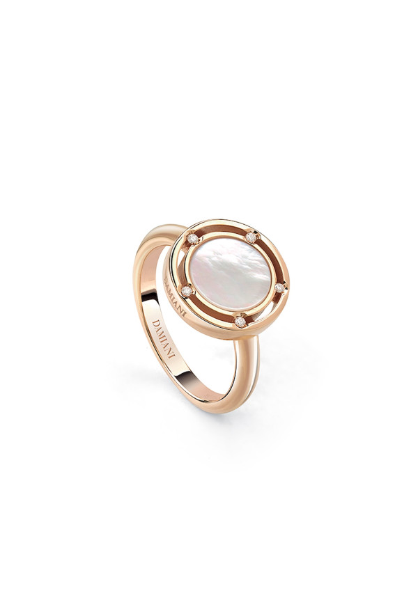 Damiani Anello D-side Madreperla Ed Oro Rosa Misura 14 Ref. 20084410 - Tomasini Francia