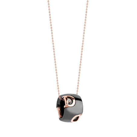 Damiani Collana D-icon Ceramica Nera Ed Oro Rosa Ref. 20085112 - Tomasini Francia