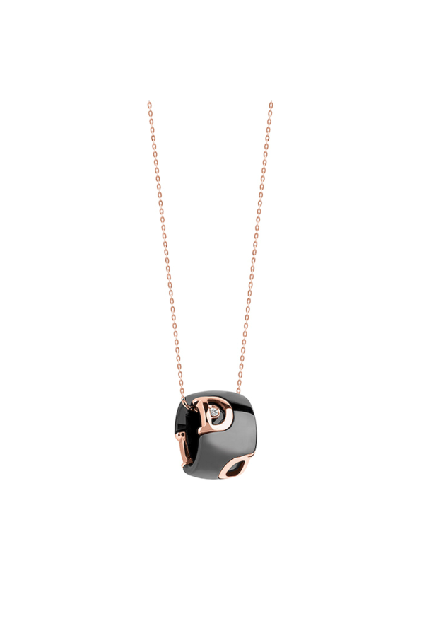 Damiani Collana D-icon Ceramica Nera Ed Oro Rosa Ref. 20085112 - Tomasini Francia
