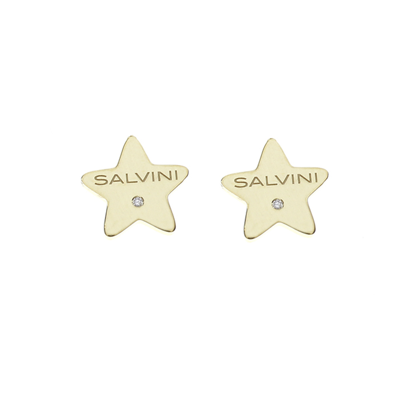 Salvini Orecchini Lobo In Oro Giallo Con Stelle Ref. 20087344 - Tomasini Francia