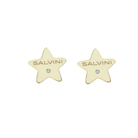 Salvini Orecchini Lobo In Oro Giallo Con Stelle Ref. 20087344 - Tomasini Francia