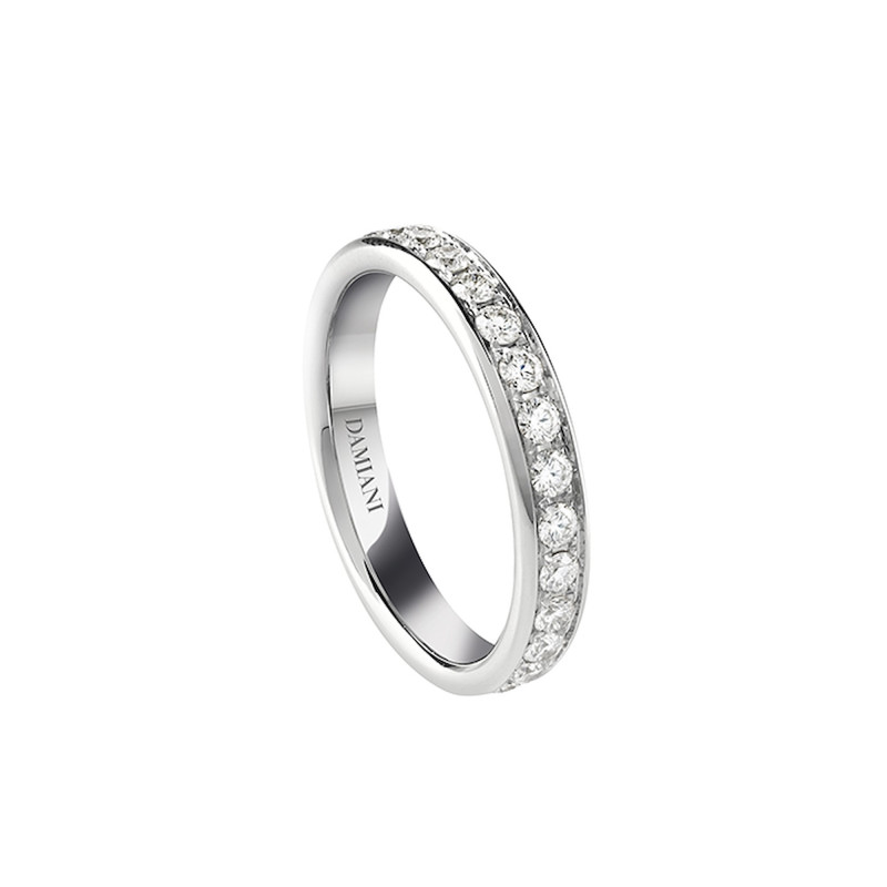 Damiani Veretta Giro " Per Sempre" Oro Bianco Misura 14 Ref. 20087540 - Tomasini Francia