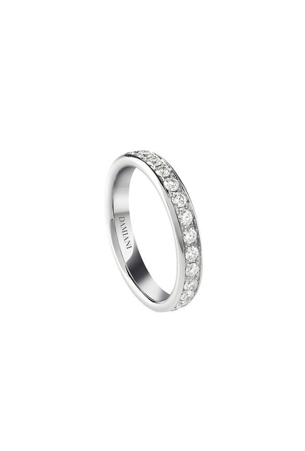 Damiani Veretta Giro " Per Sempre" Oro Bianco Misura 14 Ref. 20087540 - Tomasini Francia