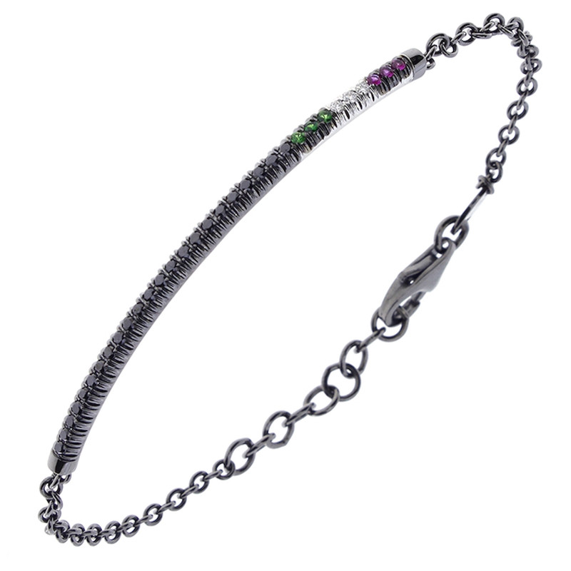 Salvini Bracciale In Oro Brunito E Pavè Tricolore Ref. 20087837 - Tomasini Francia