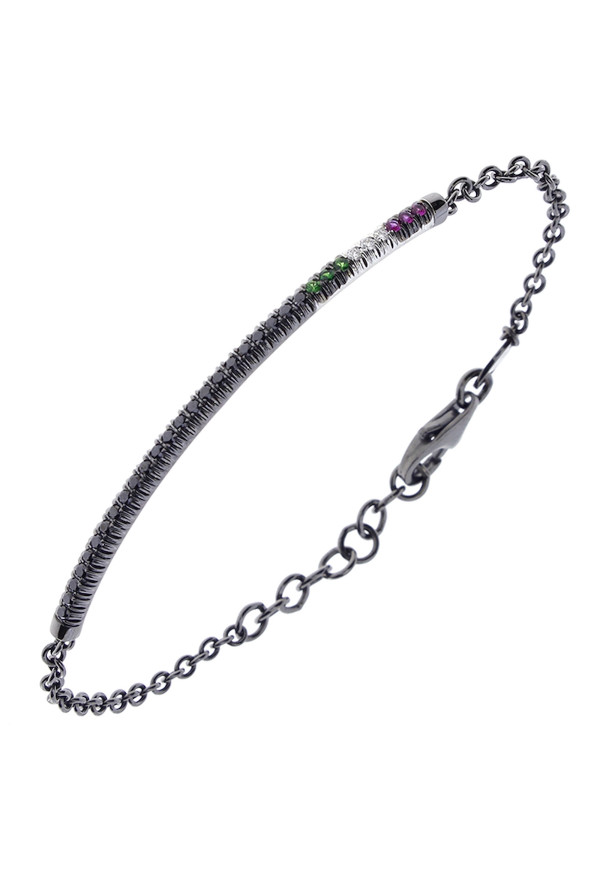 Salvini Bracciale In Oro Brunito E Pavè Tricolore Ref. 20087837 - Tomasini Francia
