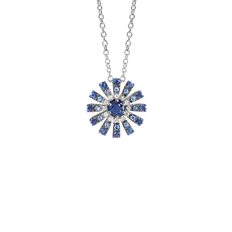 Damiani Girocollo Collezione Margherita Con Diamanti E Zaffiri Ref. 20088485 - Tomasini Francia