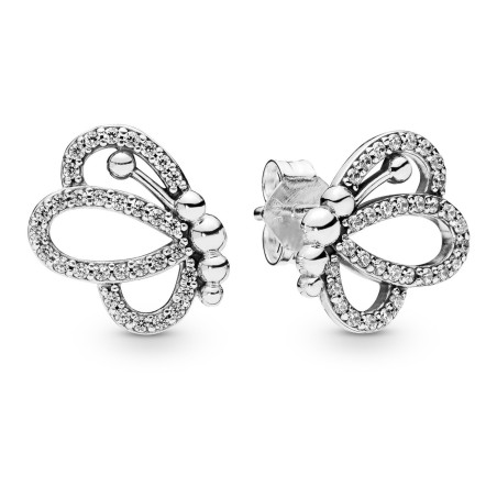 Orecchini A Lobo Farfalla Openwork Scint Ref. 297912CZ - Tomasini Francia
