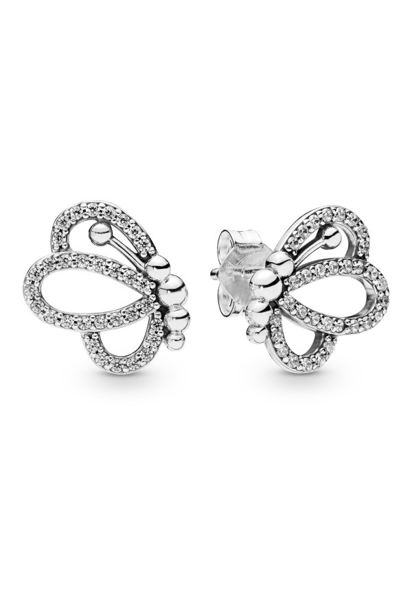 Orecchini A Lobo Farfalla Openwork Scint Ref. 297912CZ - Tomasini Francia