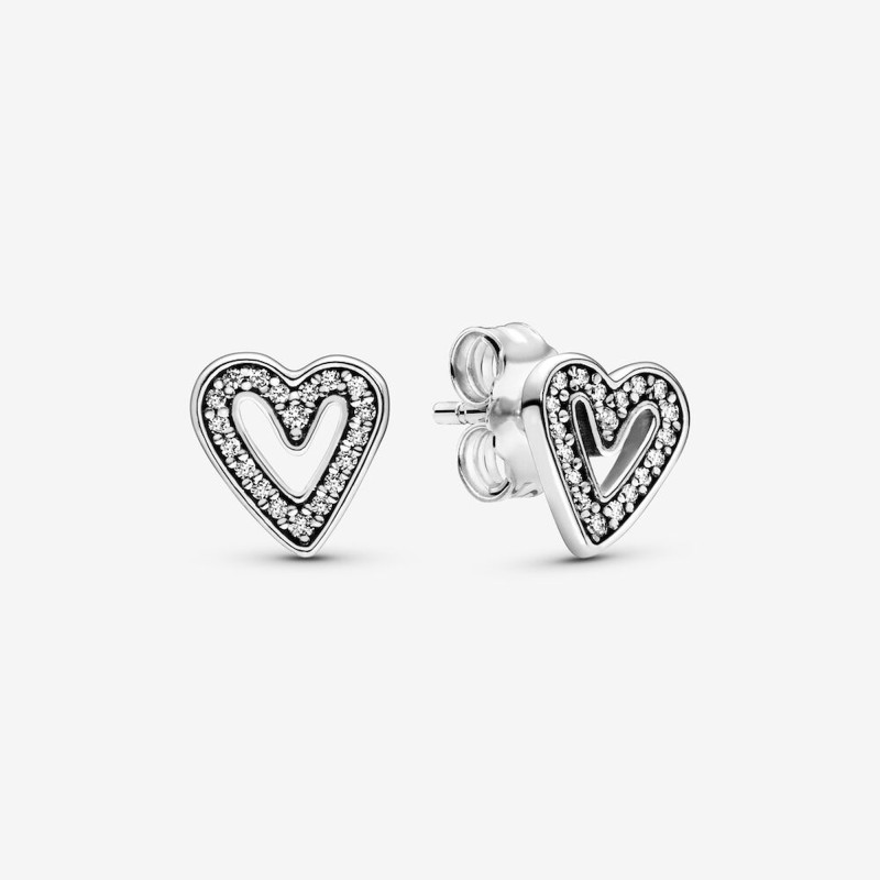Orecchini A Lobo Con Cuore Scintillante Ref. 298685C01 - Tomasini Francia