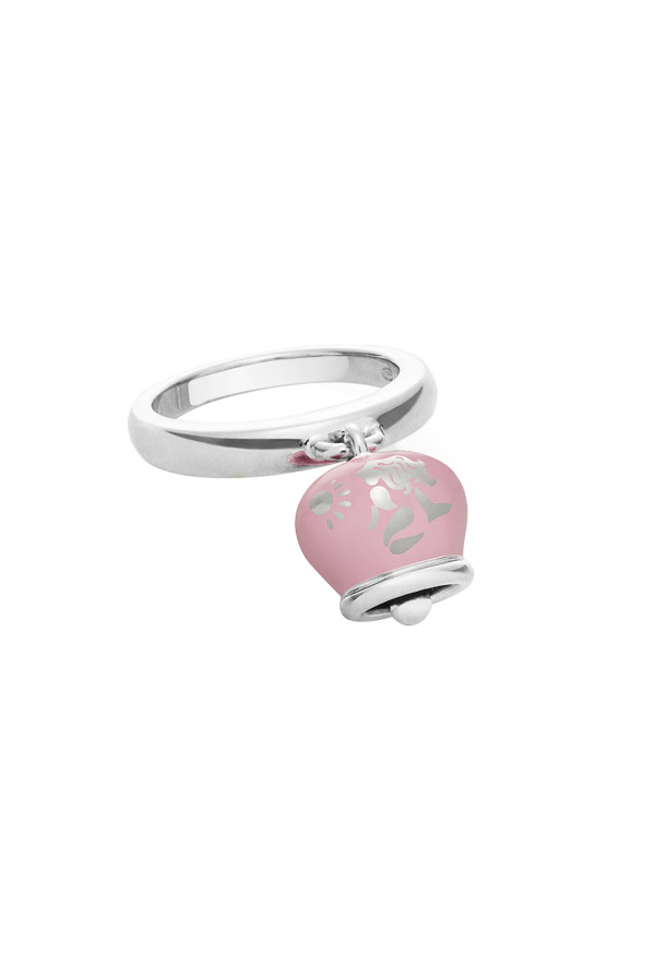 Chantecler Anello Campanella Et Voilà In Argento E Smalto Rosa Ref. 36390 - Tomasini Francia