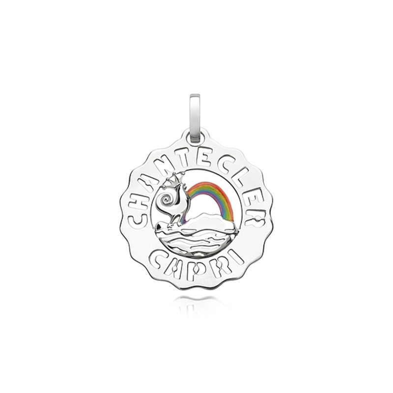 Chantecler Ciondolo Piccolo Logo Con Gallo Ed Arcobaleno Ref. 40179 - Tomasini Francia