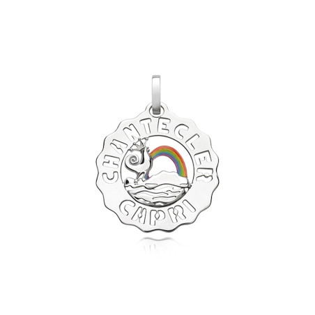 Chantecler Ciondolo Piccolo Logo Con Gallo Ed Arcobaleno Ref. 40179 - Tomasini Francia