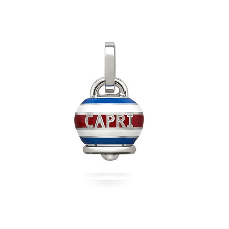 Chantecler Ciondolo Campanella Media Capriness In Argento E Smalto Bianco, Rosso E Blu Ref. 40183 - Tomasini Francia
