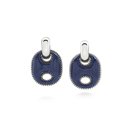 Chantecler Orecchini Capriness In Argento E Smalto Blu Ref. 40189 - Tomasini Francia
