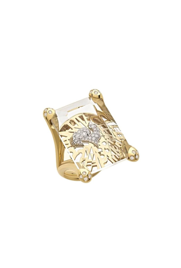Chantecler Anello Oro Giallo Con Logo Ref. 40256 - Tomasini Francia