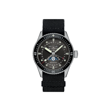 Blancpain Fifty Fathoms Bathyscaphe Quantième Complet Phases de Lune Ref. 5054-1110-NABA - Tomasini Francia