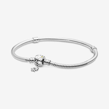 Bracciale Pandora Moments Con Maglia Snake E Chiusura Con Margherita Ref. 598776C01-20 - Tomasini Francia
