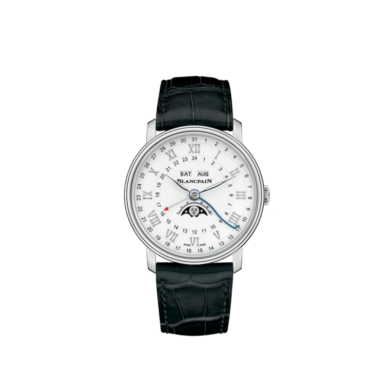 Blancpain Villeret Quantième Complet Phases de Lune GMT Ref. 6676-1127-55B - Tomasini Francia