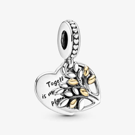 Charm Pendente Albero Della Famiglia A Cuore Bicolore Ref. 799161C00 - Tomasini Francia