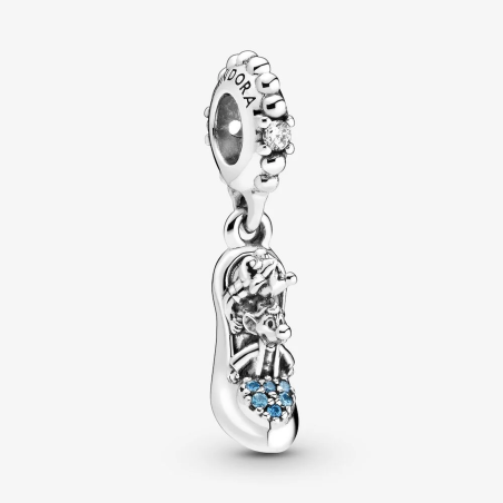 Disney, Charm Pendente Scarpetta Di Cristallo Di Cenerentola E Topini Ref. 799192C01 - Tomasini Francia