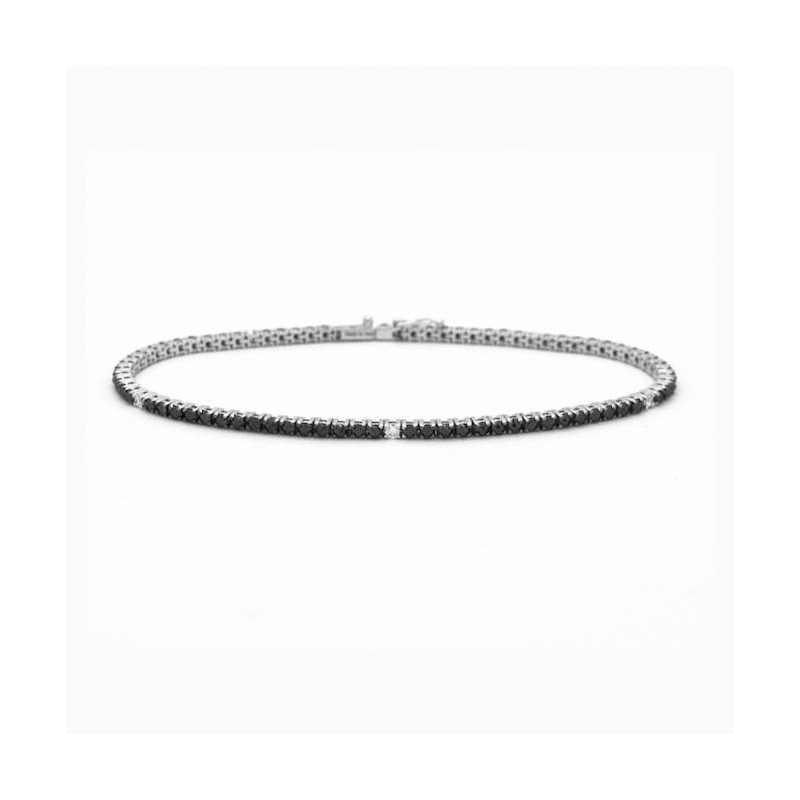 Salvini Bracciale Tennis Diamanti Neri E Bianchi Misura 19 Cm Ref. 81089262 - Tomasini Francia