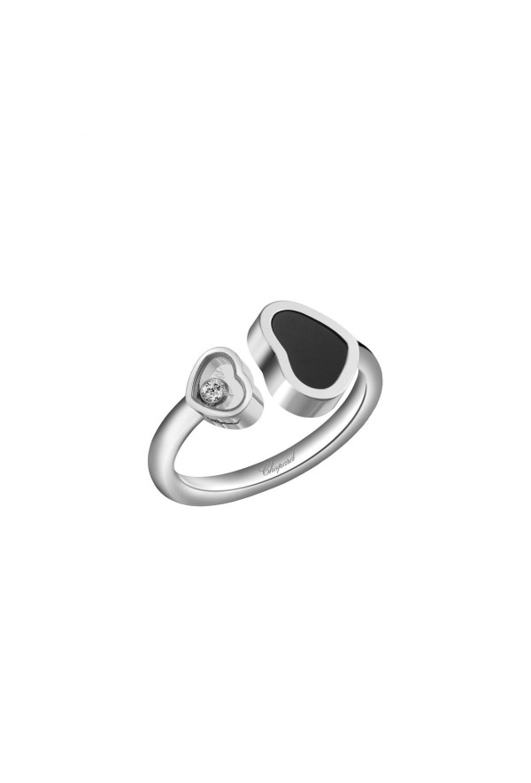 Chopard Happy Hearts Anello Oro Bianco Onice 829482-1212 Ref. 829482-1212 - Tomasini Francia