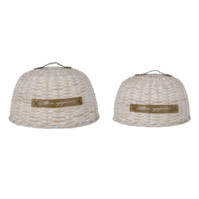 Set 2 Campana In Rattan Blanc Mariclò Ref. A20970 - Tomasini Francia