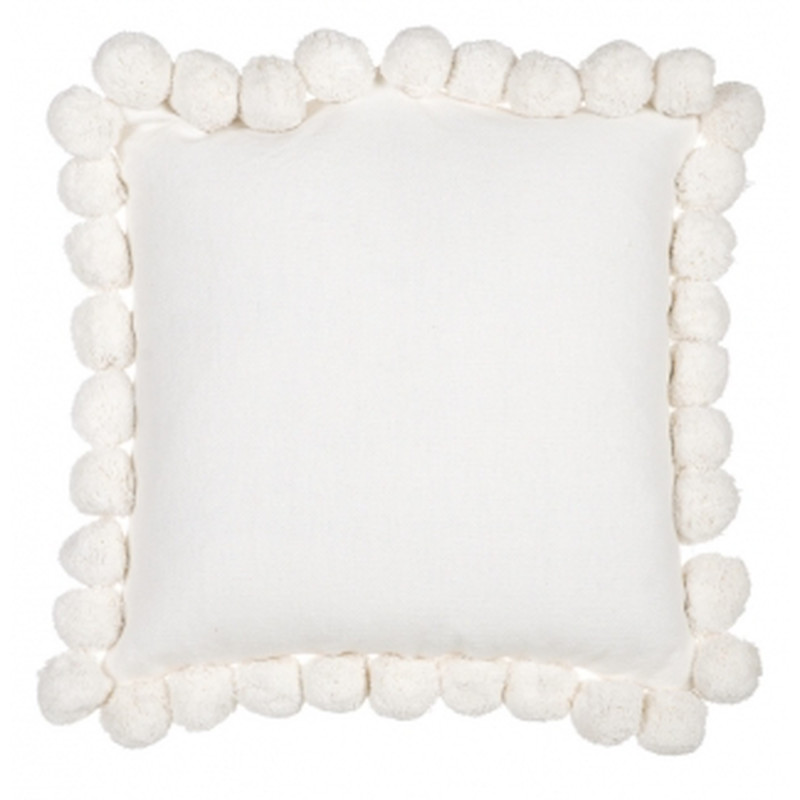 Cuscino Con Maxi Pom Pom Blanc Mariclò Ref. A24801 - Tomasini Francia